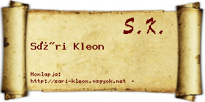 Sári Kleon névjegykártya